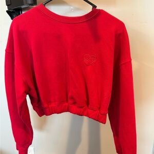 Bo+Tee Red Cropped Crew Neck